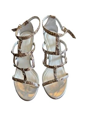 Donald J Pliner Snakeskin Strappy Heeled Sandals Size 7 Heels Stilettos